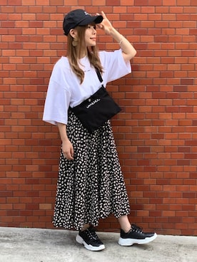 「sango（sango）のアイテム（帽子）」を使った、ちゃきさん（レディース・157cm）の夏コーディネート