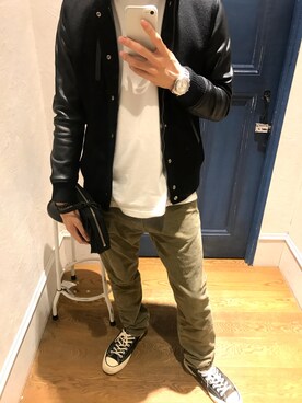 「URBAN RESEARCH（アーバンリサーチ）のアイテム（スタジャン）」を使った、ジュンさん（メンズ・175cm）の冬コーディネート
