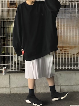 「LAD MUSICIAN（ラッドミュージシャン）のアイテム（スウェット）」を使った、mizunomitaiさん（レディース・163cm）の秋コーディネート