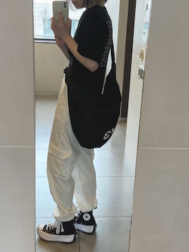 「MISBHV（ミスビヘイブ）のアイテム」を使った、mizunomitaiさん（レディース・163cm）の夏コーディネート