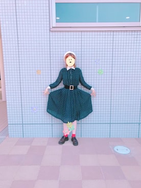 「Right-on（ライトオン）のアイテム（ハンチング/ベレー帽）」を使った、ぺっぺさん（レディース・166cm）の春コーディネート