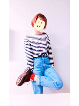 「定番」｜「アイテム（ブーツ）」を使った、ぺっぺさん（レディース・166cm）の春コーディネート