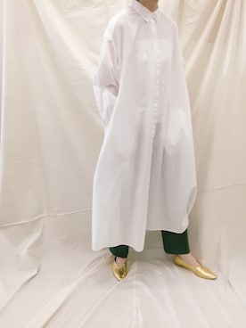 「アイテム（シャツワンピース）」を使った、井守英恵さん（レディース・167cm・20代）の冬コーディネート