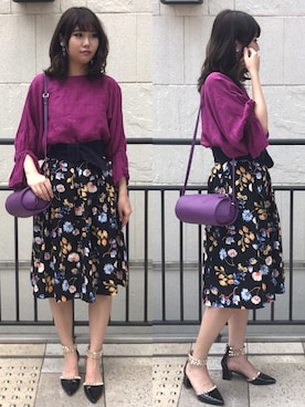 「サッシュベルト」｜「アイテム（その他）」を使った、MARIさん（レディース・165cm）の秋コーディネート