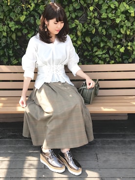 「MODE ROBE（モードローブ）のアイテム（リング）」を使った、MARIさん（レディース・165cm）の秋コーディネート