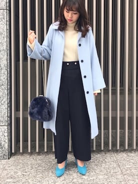 「ADAM ET ROPE'（アダムエロペ）のアイテム（ステンカラーコート）」を使った、MARIさん（レディース・165cm）の秋コーディネート