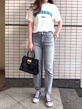 「Daniel Wellington（ダニエルウェリントン）の販売終了クラシックペティット アッシュフィールド32mm（アナログ腕時計）」を使った、MARIさん（レディース・165cm）の夏コーディネート