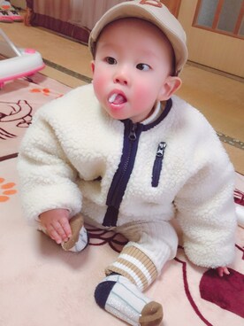 「赤ちゃん」｜「アイテム（ブルゾン）」を使った、ritoさん（キッズ・80cm）の冬コーディネート