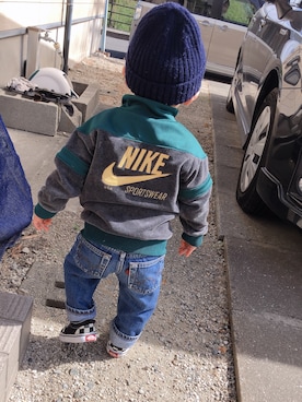 「ザノースフェイス」｜「アイテム（スリッポン）」を使った、ritoさん（キッズ・80cm）の秋コーディネート