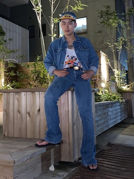 「Harley-Davidson（ハーレーダビッドソン）のアイテム（ジャケット/アウター）」を使った、Nosukeさん（メンズ・170cm）の夏コーディネート