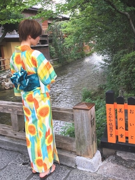 「ひまわり」｜「アイテム（浴衣）」を使った、S☆Mさん（レディース・171cm）の夏コーディネート