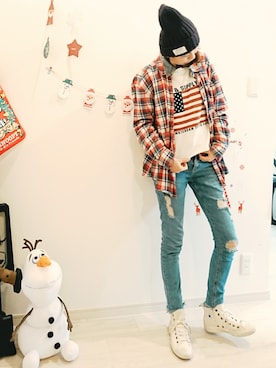 「AVAN LILY（アヴァンリリィ）のアイテム（シャツワンピース）」を使った、jamicoさん（レディース・165cm）の冬コーディネート