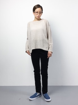 「NOMBRE IMPAIR（ノンブルアンペール）のアイテム（ニット/セーター）」を使った、mihiroさん（レディース・156cm）の冬コーディネート