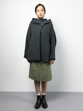 「conges payes ADIEU TRISTESSE（コンジェ ペイエ アデュートリステス）のアイテム（その他アウター）」を使った、mihiroさん（レディース・156cm）の冬コーディネート