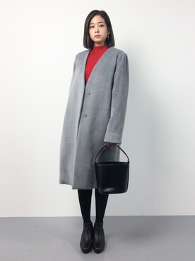 「YECCA VECCA（イェッカヴェッカ）のアイテム（ダウンジャケット/コート）」を使った、mihiroさん（レディース・156cm）の冬コーディネート