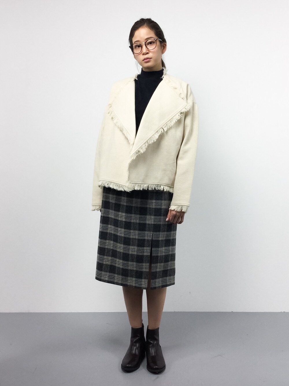 CLANE（クラネ）の「BIG COLLAR FRINGE JACKET（ノーカラージャケット 