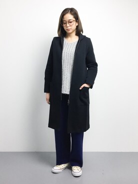 「Doux archives（ドゥアルシーヴ）のアイテム（その他アウター）」を使った、mihiroさん（レディース・156cm）の冬コーディネート