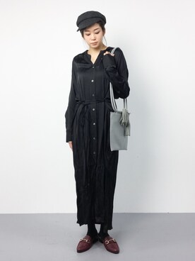 「アイテム（シャツワンピース）」を使った、mihiroさん（レディース・156cm・20代）の冬コーディネート