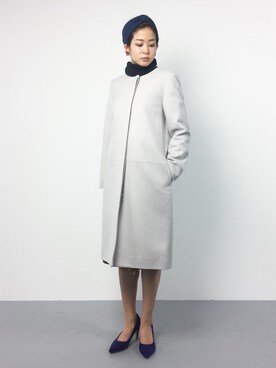 「NOLLEY’S（ノーリーズ）のアイテム（その他アウター）」を使った、mihiroさん（レディース・156cm）の冬コーディネート