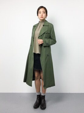 X-girl（エックスガール）の「X-girl x YURINO FAUX LEATHER TRENCH