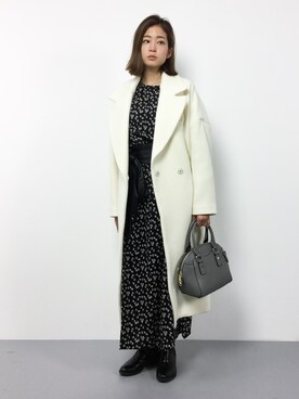 「バック」｜「アイテム（その他アウター）」を使った、mihiroさん（レディース・156cm）の冬コーディネート