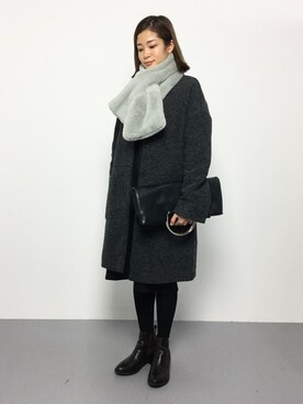 「RANAN（ラナン）のアイテム（バッグ）」を使った、mihiroさん（レディース・156cm）の冬コーディネート