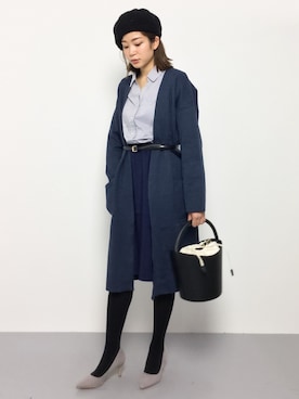 「アイテム（シャツワンピース）」を使った、mihiroさん（レディース・156cm・20代）の冬コーディネート