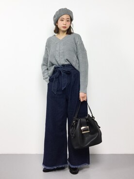 「Burner（バーナー）のアイテム（ハンチング/ベレー帽）」を使った、mihiroさん（レディース・156cm）の冬コーディネート