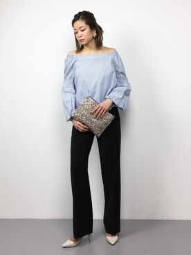 「Accessorize（アクセサライズ）のアイテム（クラッチバッグ）」を使った、mihiroさん（レディース・156cm）の冬コーディネート