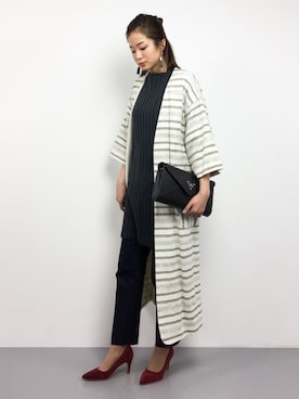 「NINE（ナイン）のアイテム（ブルゾン）」を使った、mihiroさん（レディース・156cm）の冬コーディネート