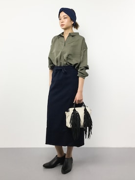 「BEAUTY&YOUTH UNITED ARROWS（ビューティーアンドユースユナイテッドアローズ）のBY∴ ヘビースウェットタイトスカート ◆（スカート）」を使った、mihiroさん（レディース・156cm）の春コーディネート