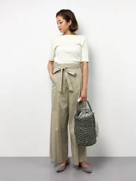 「DRWCYS（ドロシーズ）のアイテム（かごバッグ）」を使った、mihiroさん（レディース・156cm）の春コーディネート