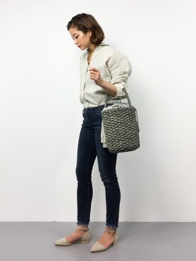 「DRWCYS（ドロシーズ）のアイテム（かごバッグ）」を使った、mihiroさん（レディース・156cm）の春コーディネート