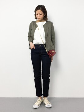 「NOMBRE IMPAIR（ノンブルアンペール）のアイテム（ジャケット/アウター）」を使った、mihiroさん（レディース・156cm）の春コーディネート