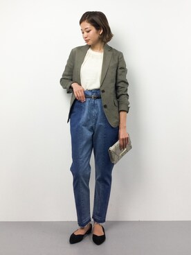 「NOMBRE IMPAIR（ノンブルアンペール）のアイテム（ジャケット/アウター）」を使った、mihiroさん（レディース・156cm）の春コーディネート
