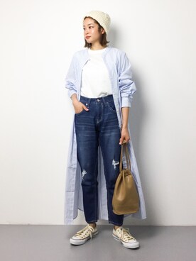 「アイテム（シャツワンピース）」を使った、mihiroさん（レディース・156cm・20代）の夏コーディネート