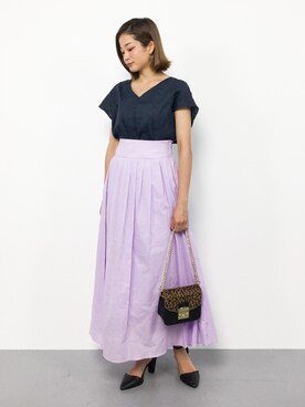 mihiroさんの「綿ローンギャザースカート」を使ったコーディネート