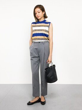 「NOMBRE IMPAIR（ノンブルアンペール）のアイテム（パンツ）」を使った、mihiroさん（レディース・156cm）の夏コーディネート