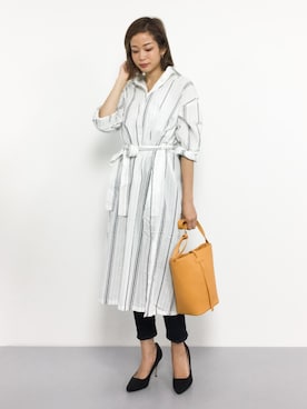 「アイテム（シャツワンピース）」を使った、mihiroさん（レディース・156cm・20代）の夏コーディネート