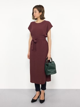 UNITED ARROWS ボルドーワンピース UNITED ARROWSのワンピースを使った「ボルドー」の人気ファッション
