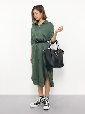 「アイテム（シャツワンピース）」を使った、mihiroさん（レディース・156cm・20代）の夏コーディネート