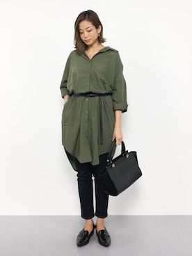 「アイテム（シャツワンピース）」を使った、mihiroさん（レディース・156cm・20代）の夏コーディネート