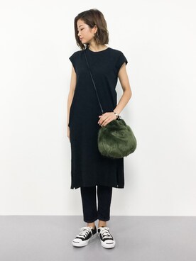 「RED CHOP WORKS（レッドチョップワークス）のアイテム（ワンピース/ドレス）」を使った、mihiroさん（レディース・156cm）の秋コーディネート