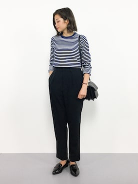 「LEPSIM（レプシィム）のT/R/PUテーパードパンツ　761850（その他パンツ）」を使った、mihiroさん（レディース・156cm）の秋コーディネート
