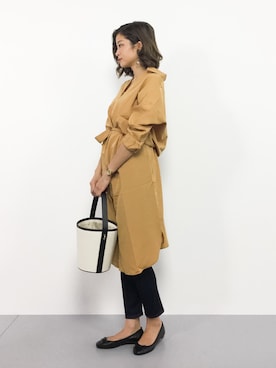 「アイテム（シャツワンピース）」を使った、mihiroさん（レディース・156cm・20代）の秋コーディネート