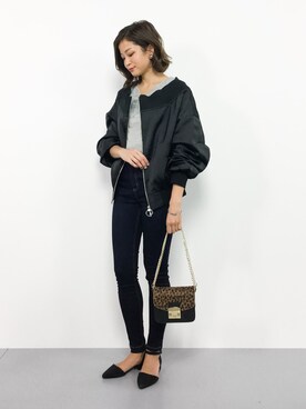 「A part by（アパートバイ）のアイテム（ブルゾン）」を使った、mihiroさん（レディース・156cm）の秋コーディネート