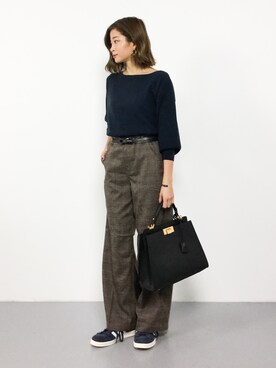 「Fashion Letter（ファッションレター）のアイテム（その他パンツ）」を使った、mihiroさん（レディース・156cm）の秋コーディネート