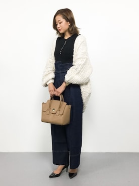 「MODE ROBE（モードローブ）のアイテム（カーディガン/ボレロ）」を使った、mihiroさん（レディース・156cm）の秋コーディネート