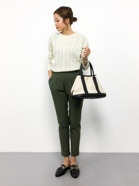 「reca（レカ）のアイテム（チノパンツ）」を使った、mihiroさん（レディース・156cm）の秋コーディネート