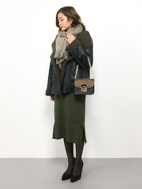 「アイテム（ムートンコート）」を使った、mihiroさん（レディース・156cm・20代）の秋コーディネート